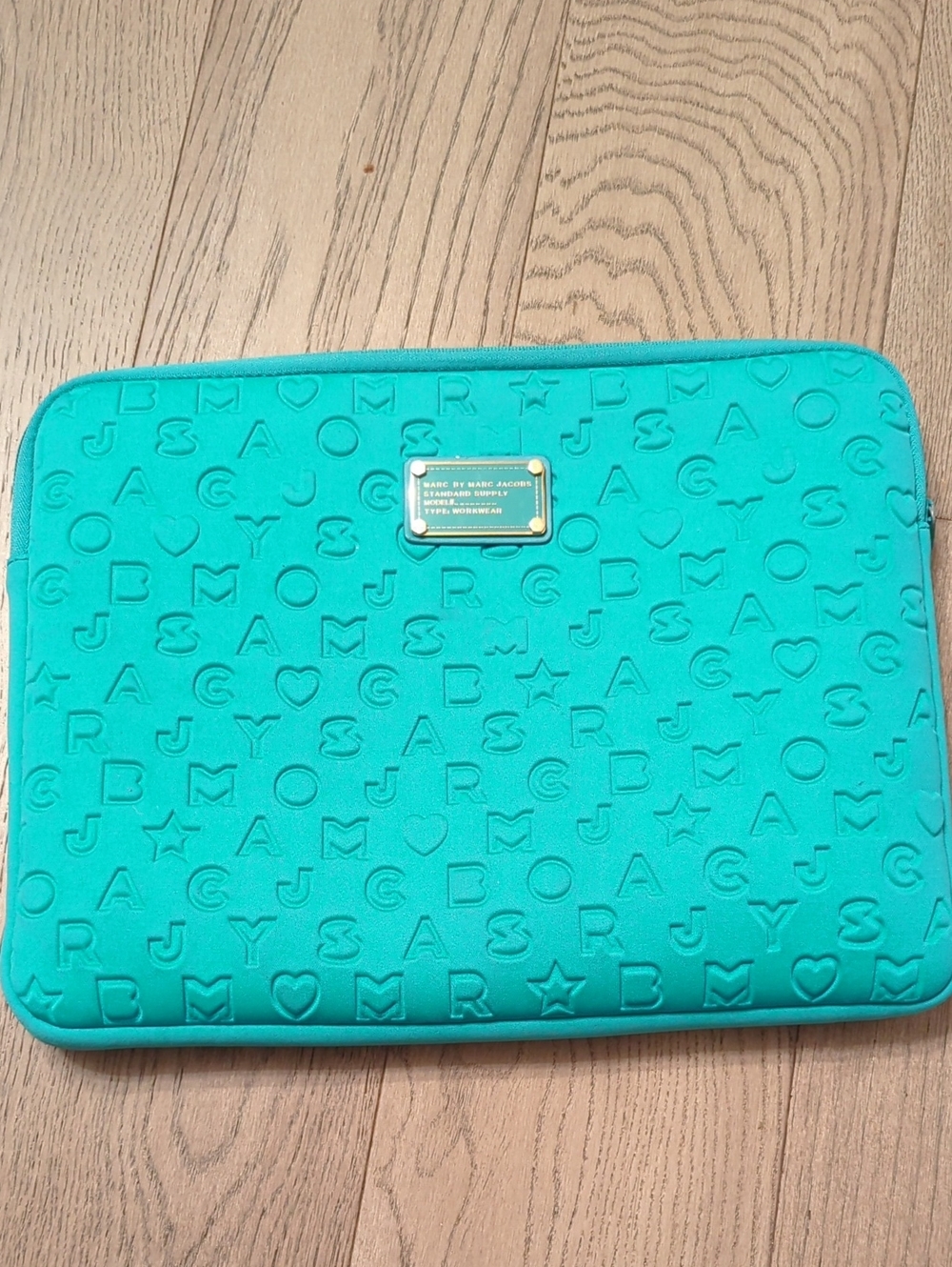 Marc by Marc Jacobs Turquoise Y2K Embossed Neoprene 13" Laptop Sleeve